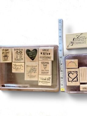13 Rubber “Stampin up” Wood Block Stamps for Cardmaking & Crafts